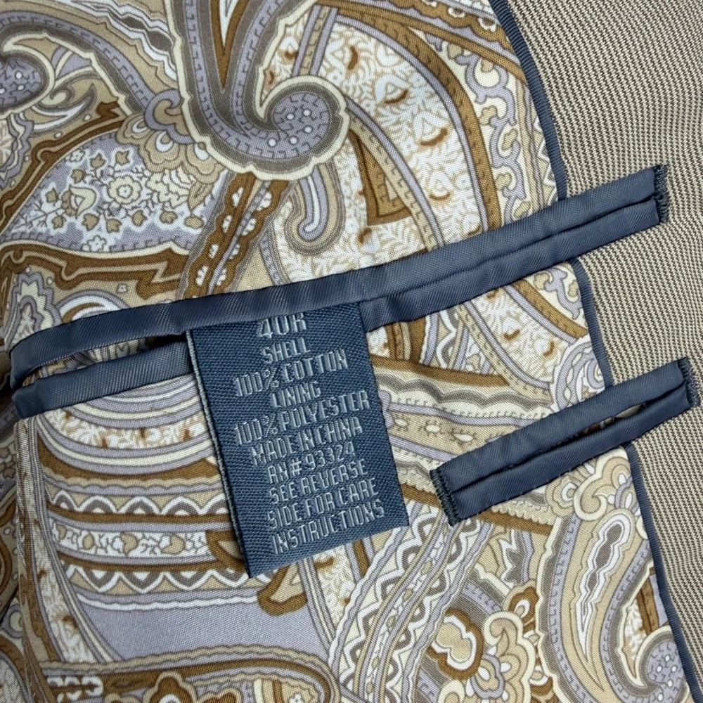 Madison Mens Tan Striped Blazer Jacket Paisley Lined Sport Coat Size XL‎